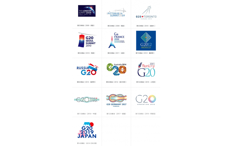歷屆的G20峰會與日本G20標志設計欣賞